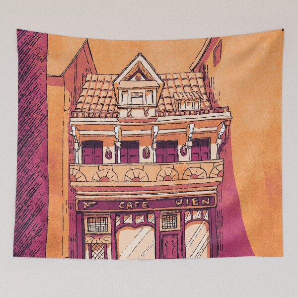 Item preview, Golden Afternoon: A Lively and Sunlit Cafe Scene designed and sold by QamarART Paintings.