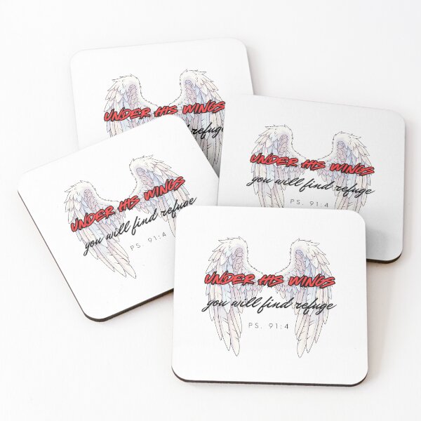 Item preview, Psalm 91:4 - Under His Wings You Will Find Refuge Angel Wings Art designed and sold by GraceGiggles.