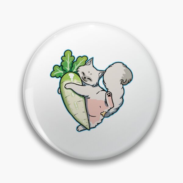 Item preview, Cute White Cat Hugging Giant Radish designed and sold by gengyut.