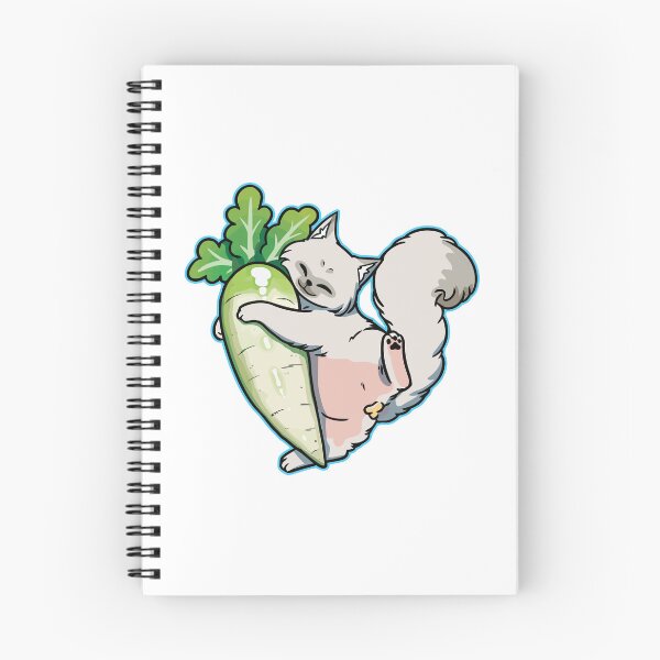 Item preview, Cute White Cat Hugging Giant Radish designed and sold by gengyut.