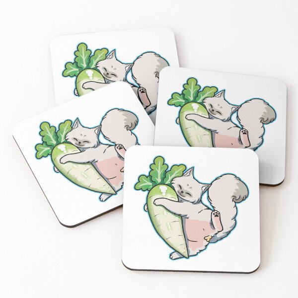 Item preview, Cute White Cat Hugging Giant Radish designed and sold by gengyut.