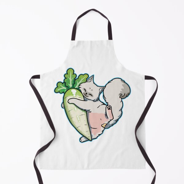 Item preview, Cute White Cat Hugging Giant Radish designed and sold by gengyut.