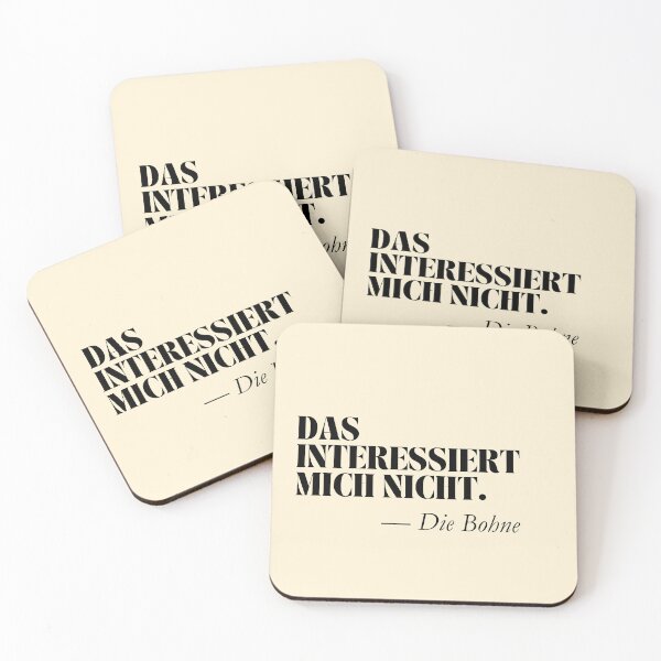 Artikelvorschau, Das interessiert mich nicht die Bohne – Lustiger deutscher Spruch entworfen und verkauft von PrintCessStudio.