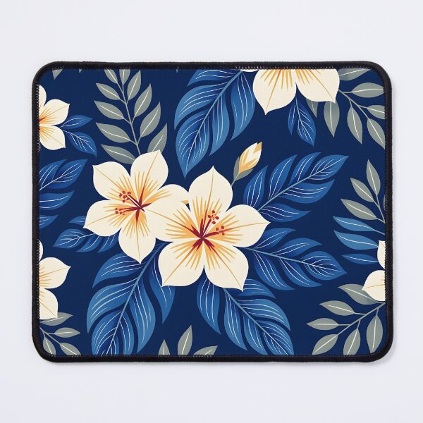 Item preview, Delicate Tropical Floral Pattern - Blue and Vanilla hues designed and sold by Ponted.
