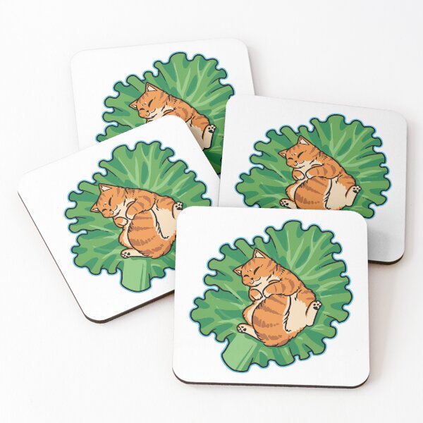 Item preview, Sleeping Ginger Cat on Lettuce Leaf designed and sold by gengyut.