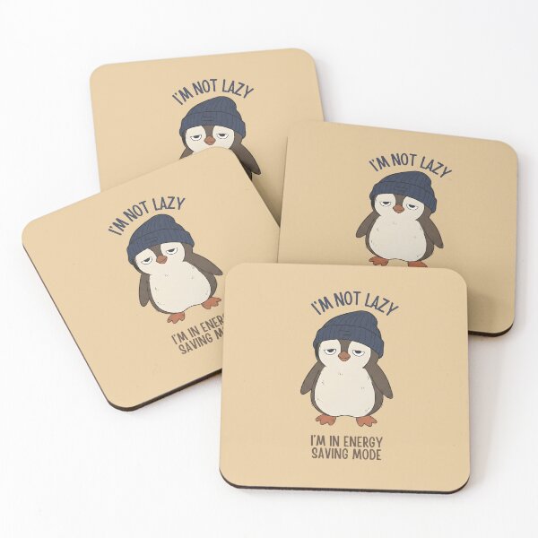 Item preview, Energy Saving Mode Penguin Funny Lazy Relatable Quote designed and sold by draft & digital.