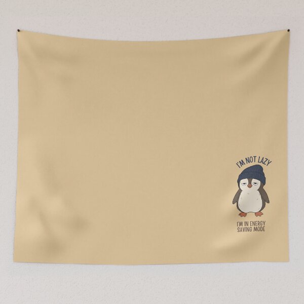 Item preview, Energy Saving Mode Penguin Funny Lazy Relatable Quote designed and sold by draft & digital.