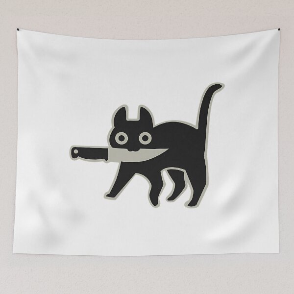 Item preview, Knife Cat Funny Meme Drawing designed and sold by fzufqbqyp0.