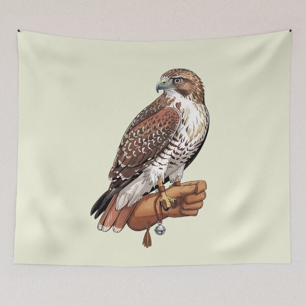 Item preview, Falconer Hawk Heritage Wildlife Art designed and sold by BirdsnStuff.