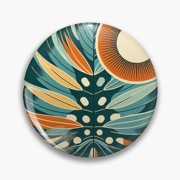 Item preview, Hoja de Monstera geométrica con círculo solar designed and sold by InkSmithery.
