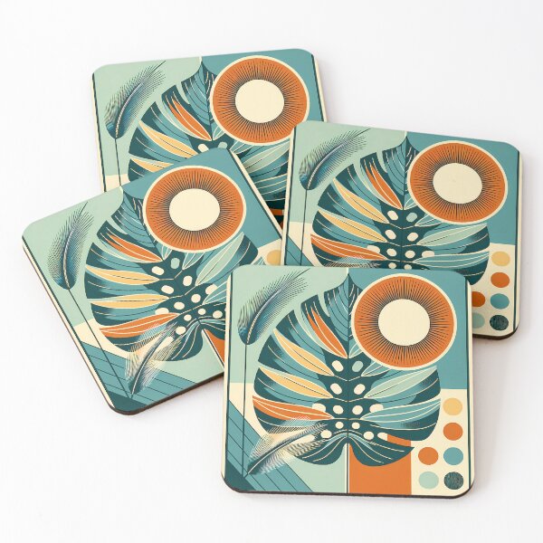 Item preview, Geometric Monstera Leaf with Sun Circle designed and sold by InkSmithery.