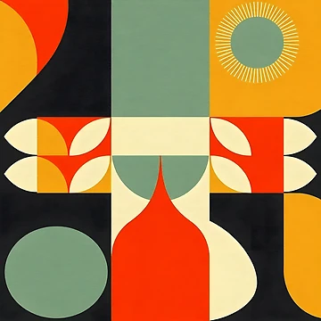 Artwork thumbnail, Mid Century Retro Pattern by GraphicsClub
