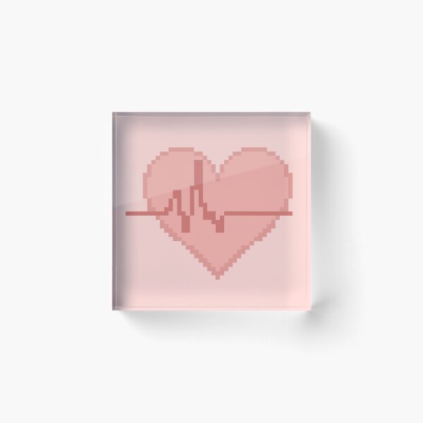 Item preview, Pixel Heart Beat Retro 8 Bit Illustration designed and sold by BGMeYou.