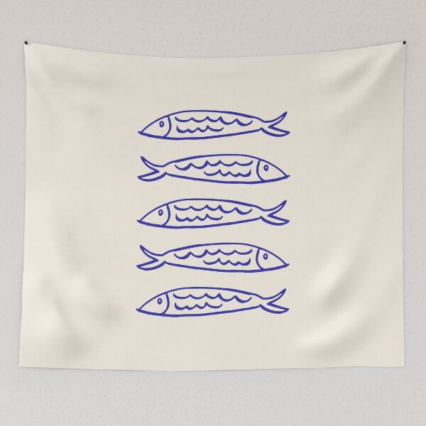 Item preview, Sardine Illustration Minimalist designed and sold by PrintCessStudio.