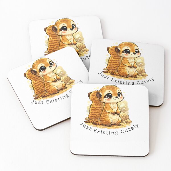 Item preview, Just Existing Cutely – Chibi Meerkat Aesthetic Cute Animal Illustration designed and sold by ChaosCritters.