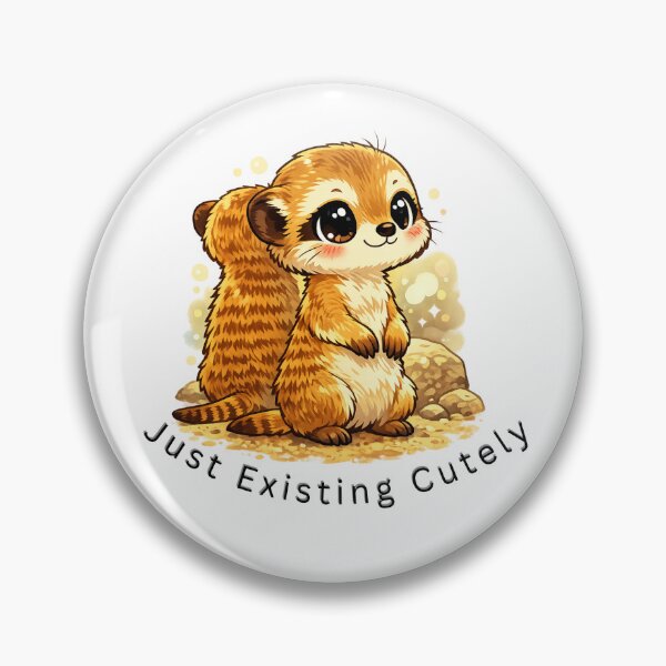 Item preview, Just Existing Cutely – Chibi Meerkat Aesthetic Cute Animal Illustration designed and sold by ChaosCritters.