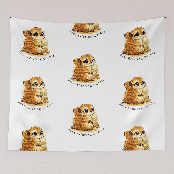 Item preview, Just Existing Cutely – Chibi Meerkat Aesthetic Cute Animal Illustration designed and sold by ChaosCritters.