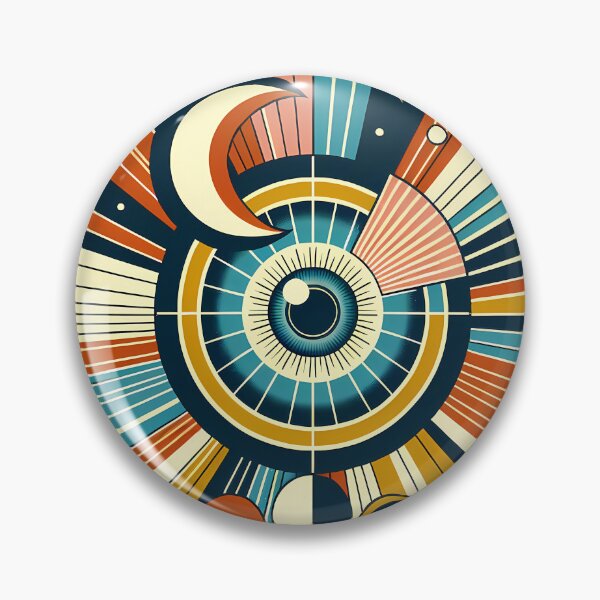 Item preview, Geometric Eye with Crescent Moon Rays designed and sold by InkSmithery.