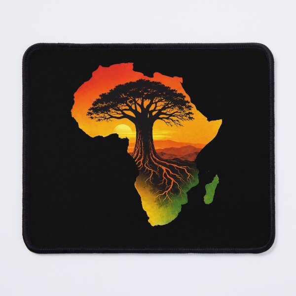Item preview, Africa Map With Baobab Tree Roots Symbol designed and sold by Myra365Art.