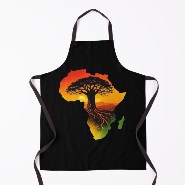 Item preview, Africa Map With Baobab Tree Roots Symbol designed and sold by Myra365Art.