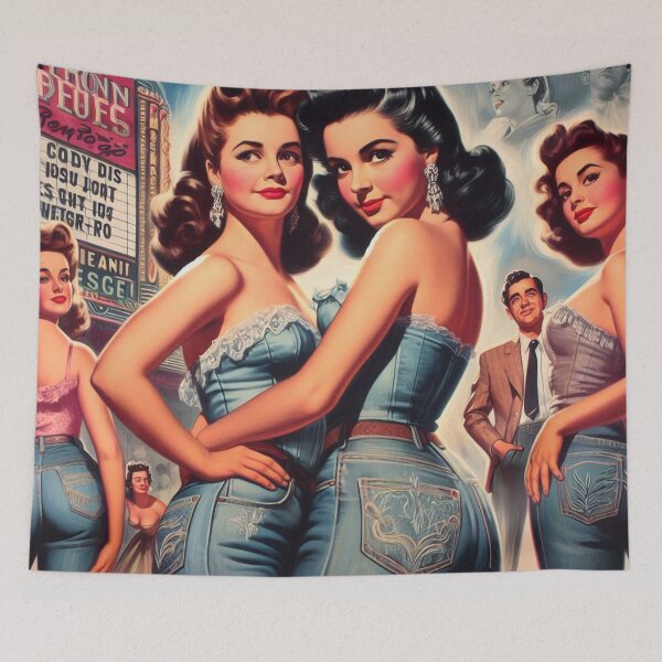 Artikelvorschau, Vintage Jeans Pin-up entworfen und verkauft von PulpVintage.