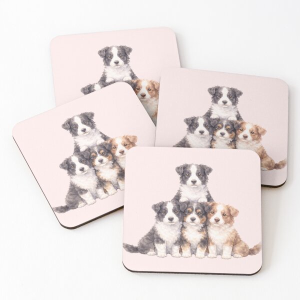 Item preview, Forever Loved – Cute Border Collie Puppies Watercolour designed and sold by inspired-works.