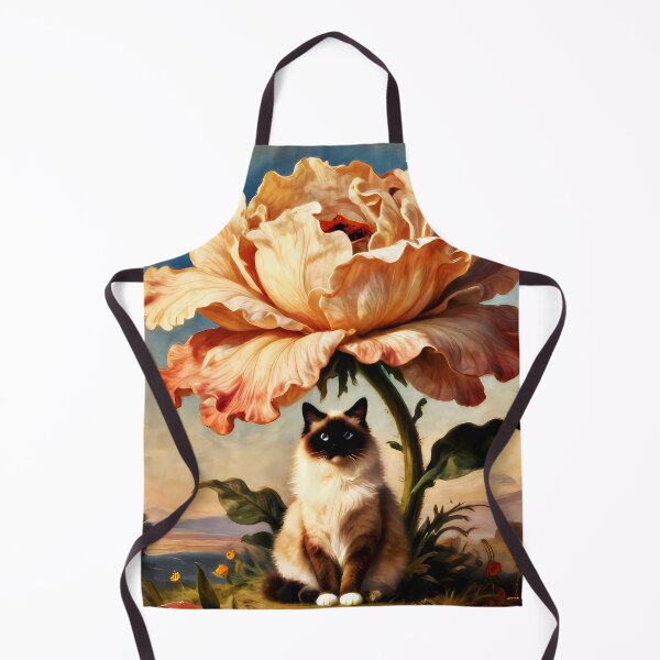 Item preview, Peach Blossom Guardian – Eternal Bloom Companions | Siamese Cat Vintage Floral Art designed and sold by meesub.