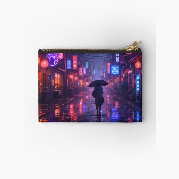 Item preview, Neon Rain Alley Cyberpunk Tokyo Street Night Umbrella Reflections designed and sold by CharmedVille.