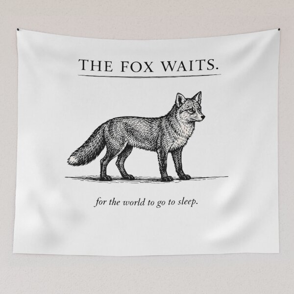 Item preview, The Fox Waits – Minimalist Observant Animal Design designed and sold by bazstees54.
