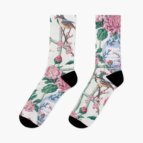 Item preview, Chinoiserie Summer Seamless Pattern | Porcelain Vase Peony Lotus Floral Design designed and sold by Tamas Das.