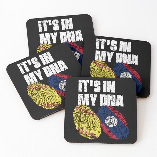Item preview, IT'S IN MY DNA Softball - Laos Flag Fingerprint  designed and sold by CosmoKitsch.
