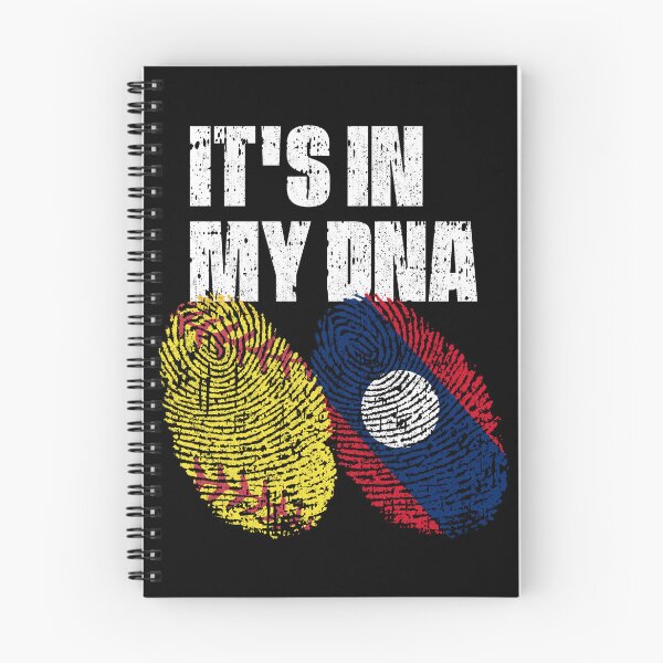 Item preview, IT'S IN MY DNA Softball - Laos Flag Fingerprint  designed and sold by CosmoKitsch.