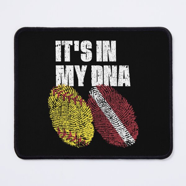 Item preview, IT'S IN MY DNA Softball - latvia Flag Fingerprint designed and sold by CosmoKitsch.