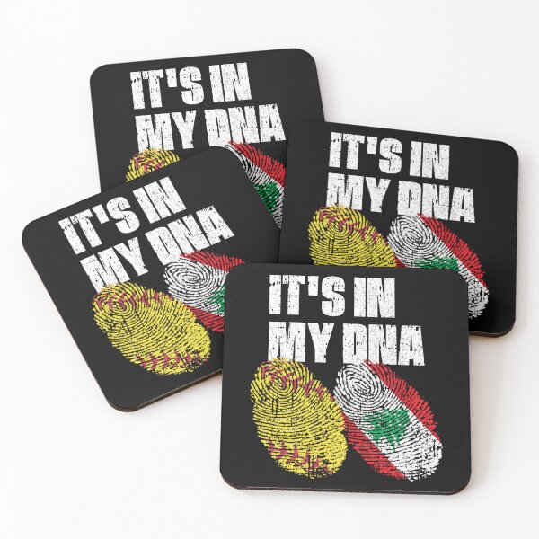 Item preview, IT'S IN MY DNA Softball - Lebanon Flag Fingerprint  designed and sold by CosmoKitsch.