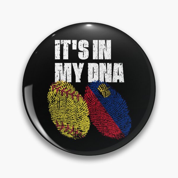 Item preview, IT'S IN MY DNA Softball - Liechtenstein Flag Fingerprint  designed and sold by CosmoKitsch.