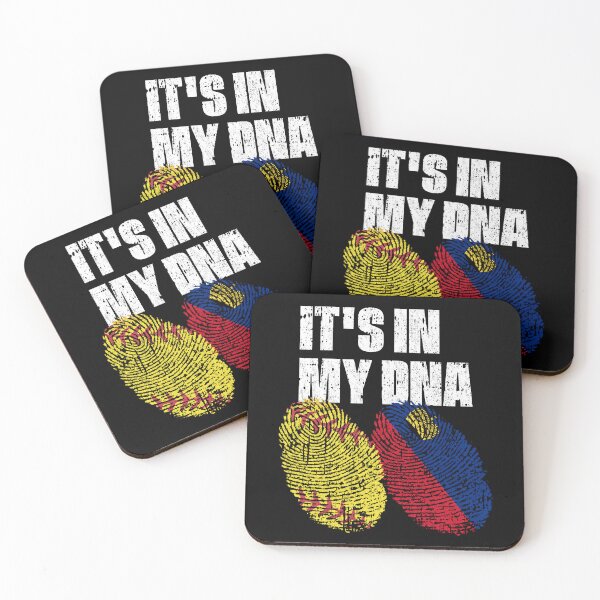 Item preview, IT'S IN MY DNA Softball - Liechtenstein Flag Fingerprint  designed and sold by CosmoKitsch.