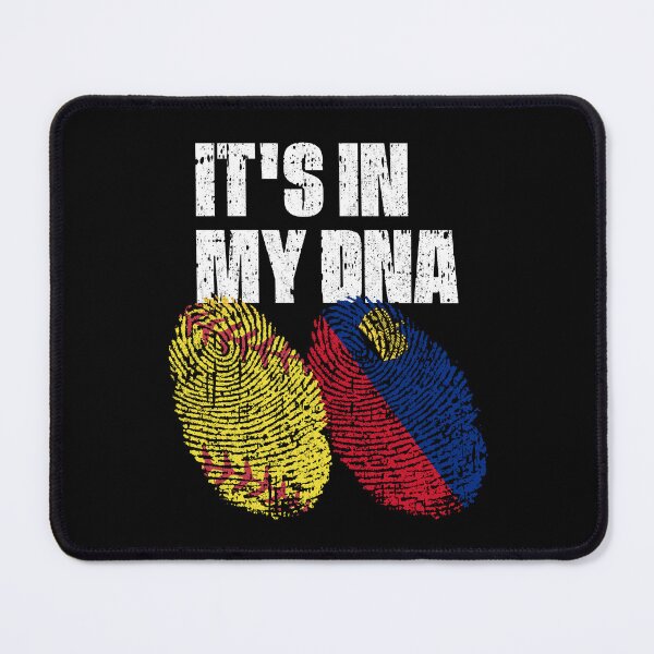 Item preview, IT'S IN MY DNA Softball - Liechtenstein Flag Fingerprint designed and sold by CosmoKitsch.