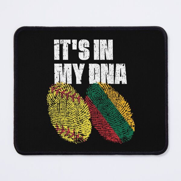 Item preview, IT'S IN MY DNA Softball - Lithuania Flag Fingerprint designed and sold by CosmoKitsch.