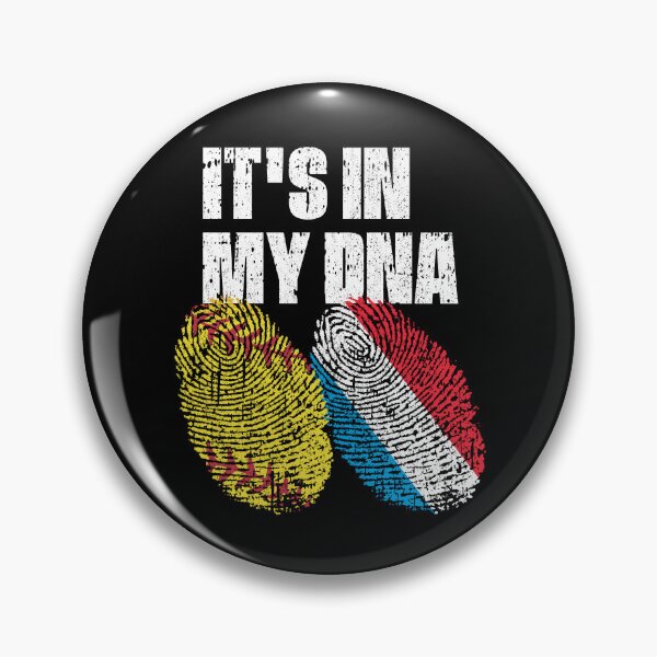 Item preview, IT'S IN MY DNA Softball - Luxembourg Flag Fingerprint  designed and sold by CosmoKitsch.