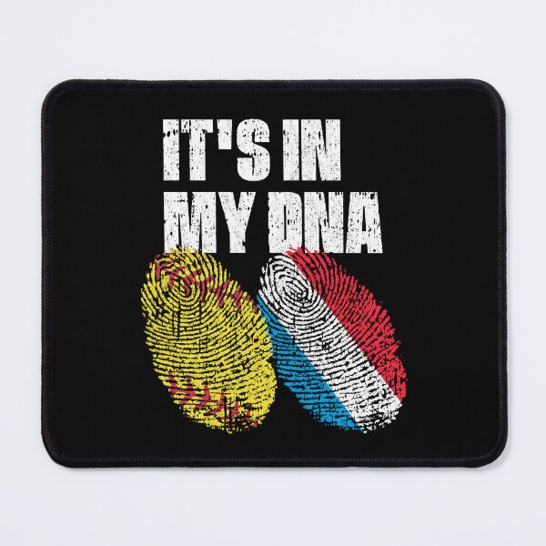 Item preview, IT'S IN MY DNA Softball - Luxembourg Flag Fingerprint designed and sold by CosmoKitsch.
