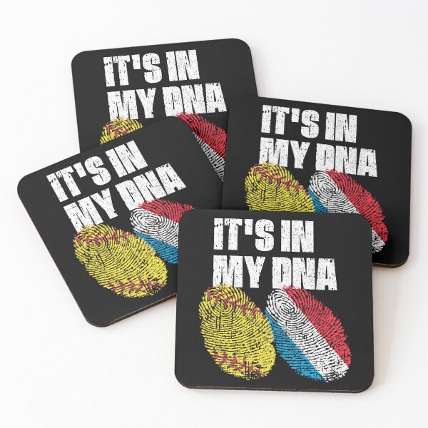 Item preview, IT'S IN MY DNA Softball - Luxembourg Flag Fingerprint  designed and sold by CosmoKitsch.