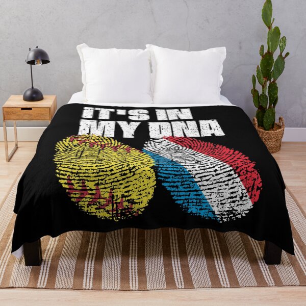 Item preview, IT'S IN MY DNA Softball - Luxembourg Flag Fingerprint designed and sold by CosmoKitsch.