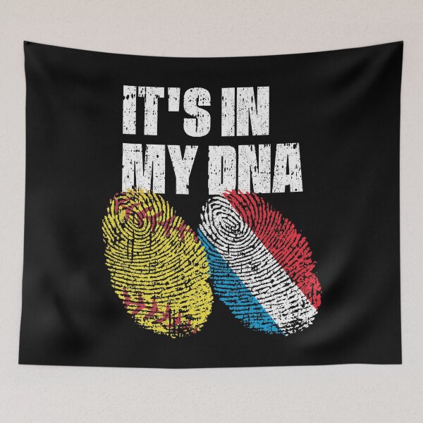Item preview, IT'S IN MY DNA Softball - Luxembourg Flag Fingerprint  designed and sold by CosmoKitsch.