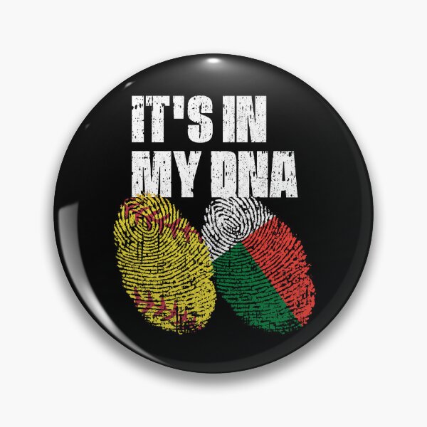 Item preview, IT'S IN MY DNA Softball - Madagascar Flag Fingerprint  designed and sold by CosmoKitsch.