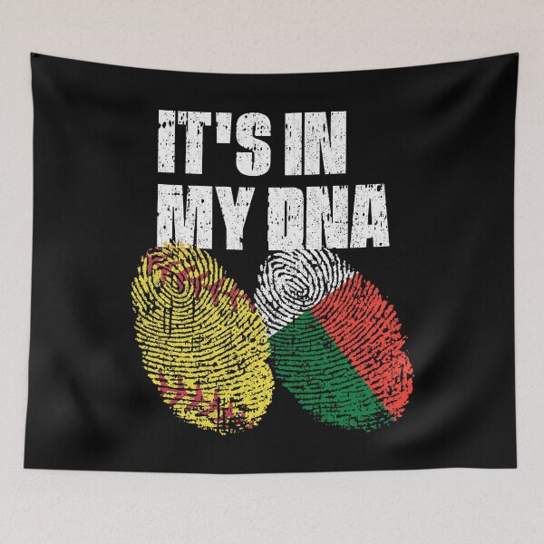 Item preview, IT'S IN MY DNA Softball - Madagascar Flag Fingerprint  designed and sold by CosmoKitsch.