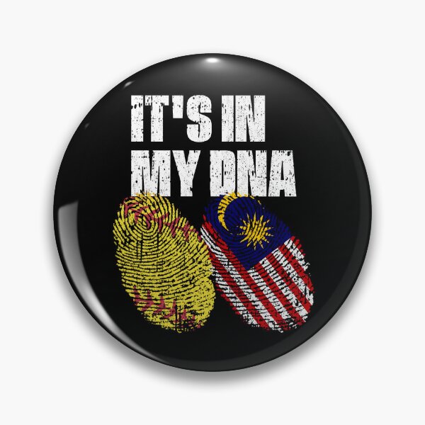 Item preview, IT'S IN MY DNA Softball - Malaysia Flag Fingerprint  designed and sold by CosmoKitsch.