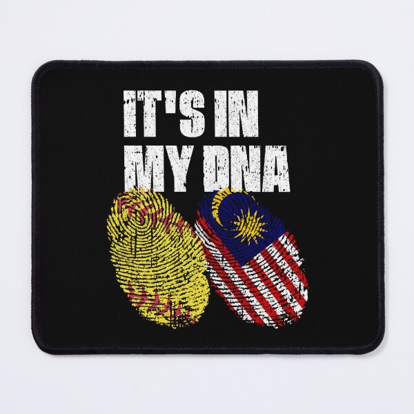 Item preview, IT'S IN MY DNA Softball - Malaysia Flag Fingerprint designed and sold by CosmoKitsch.