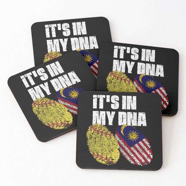 Item preview, IT'S IN MY DNA Softball - Malaysia Flag Fingerprint  designed and sold by CosmoKitsch.