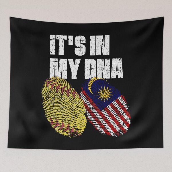 Item preview, IT'S IN MY DNA Softball - Malaysia Flag Fingerprint  designed and sold by CosmoKitsch.