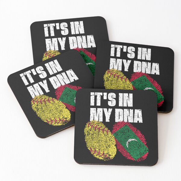 Item preview, IT'S IN MY DNA Softball - Maldives Flag Fingerprint  designed and sold by CosmoKitsch.